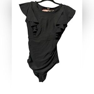 Chic Black Ruffle One-Piece Swimsuit
